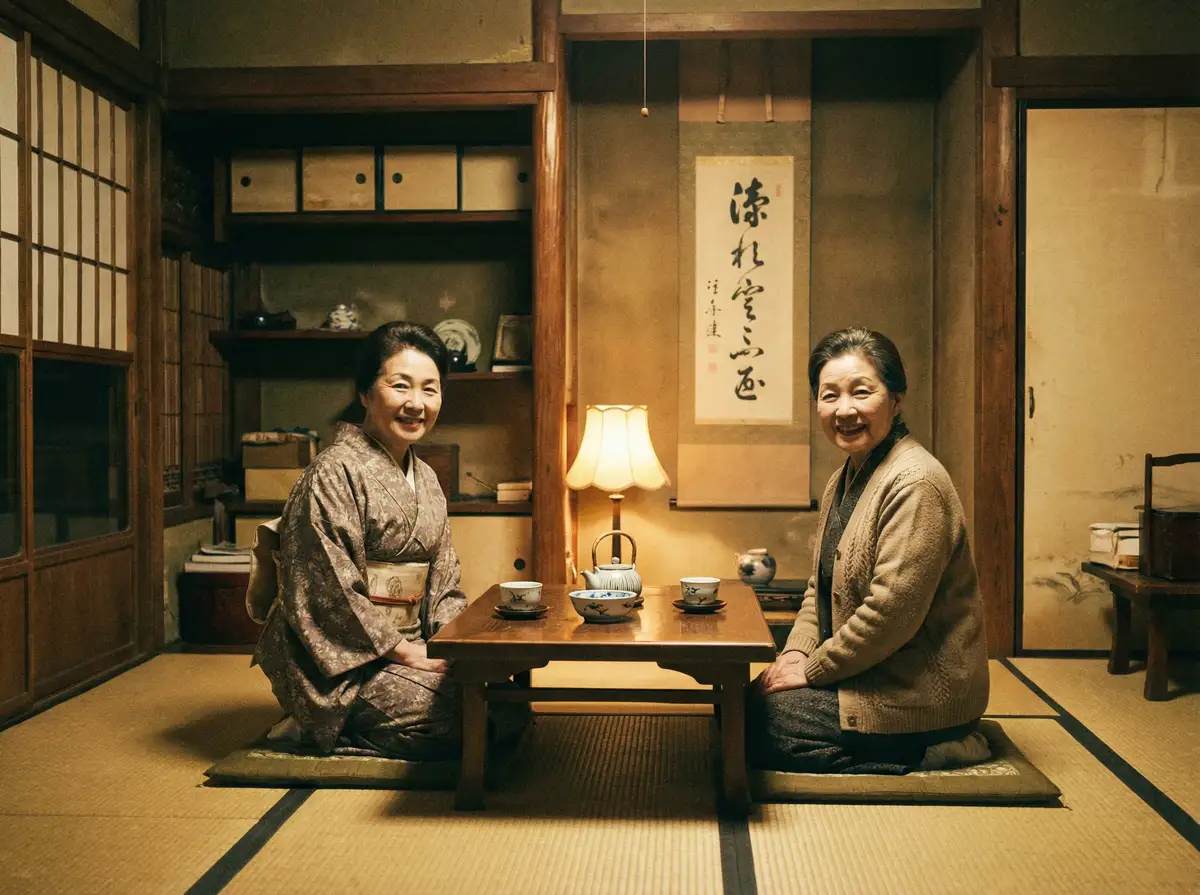 两位优雅的 小马拉大车童子鸡-动画专区|小马拉大车童子鸡完整版在线看 在日式茶室中品茶交谈